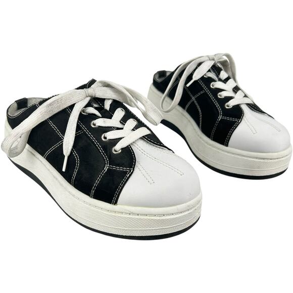 LOWER EAST SIDE Shoes - Vtg y2k Women's 8 Lower East Side Platform Slip on Shoes Clogs Sneakers chunky